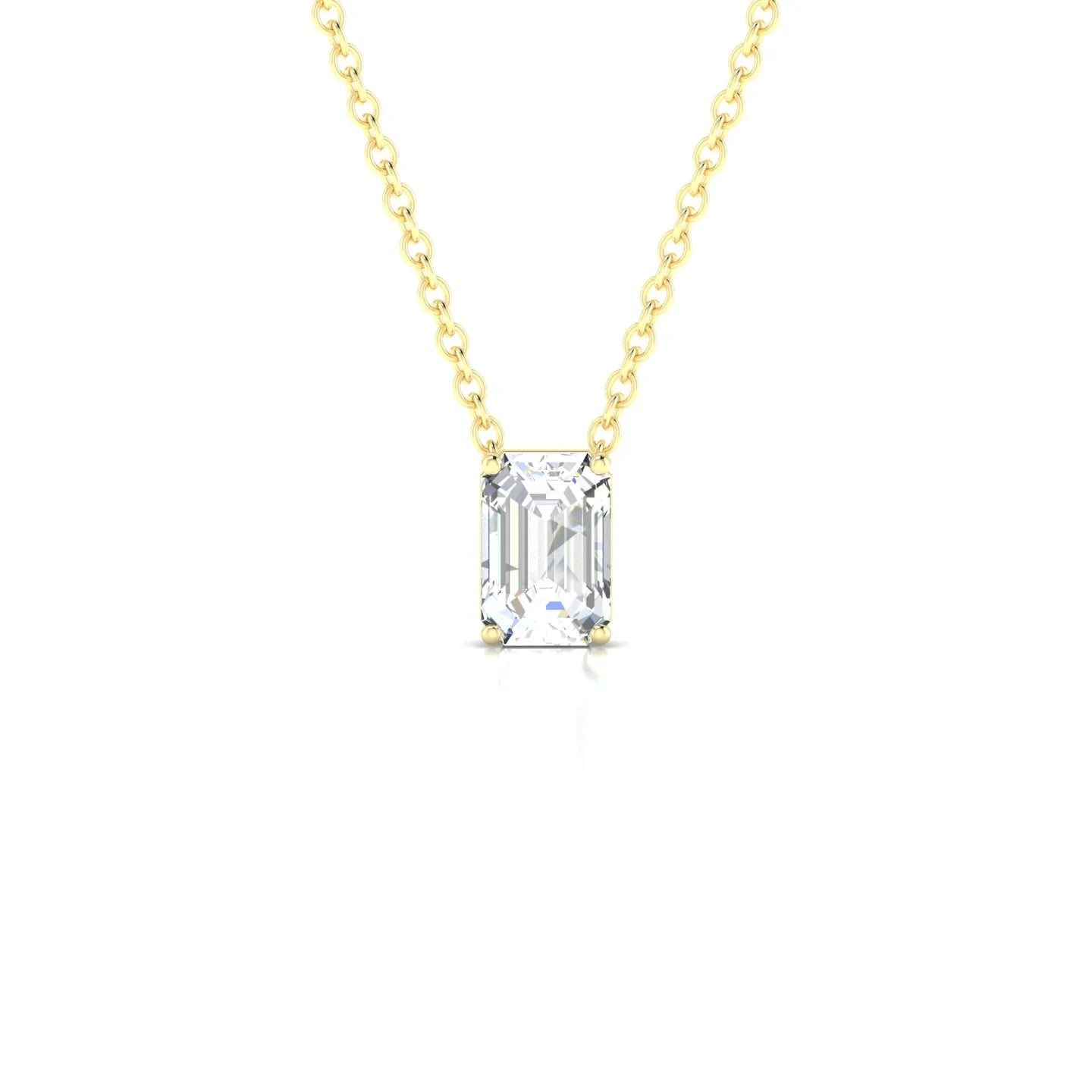 Radiance | 18k Yellow Gold 6 x 4 mm Emerald Diamond Pendant