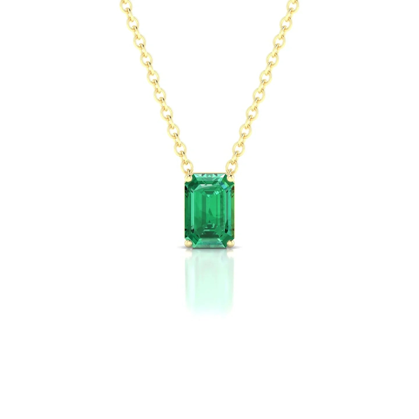 Radiance | 18k Yellow Gold 6 x 4 mm Emerald Emerald Pendant