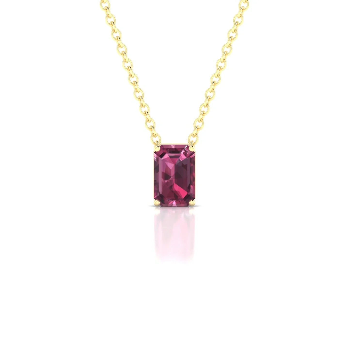 Radiance | 18k Yellow Gold 6 x 4 mm Emerald Rhodolite Pendant
