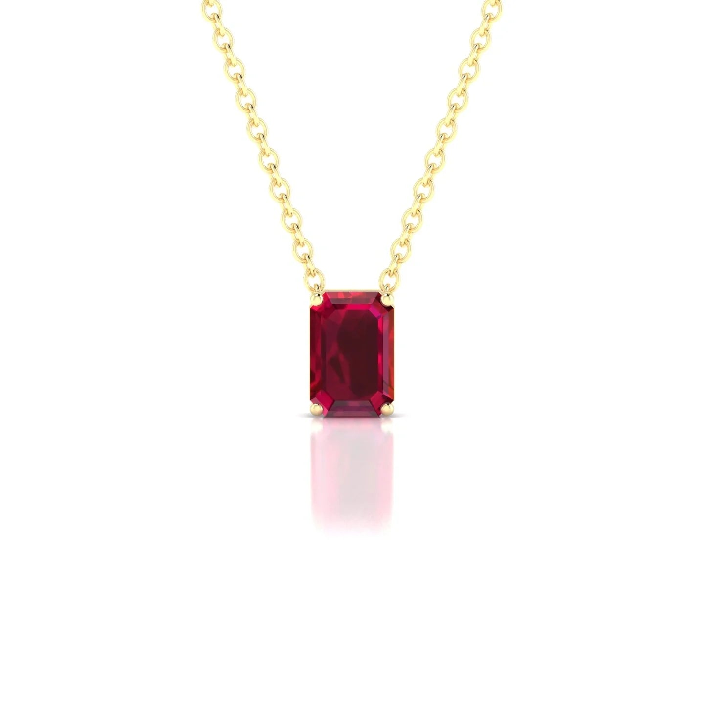 Radiance | 18k Yellow Gold 6 x 4 mm Emerald Ruby Pendant