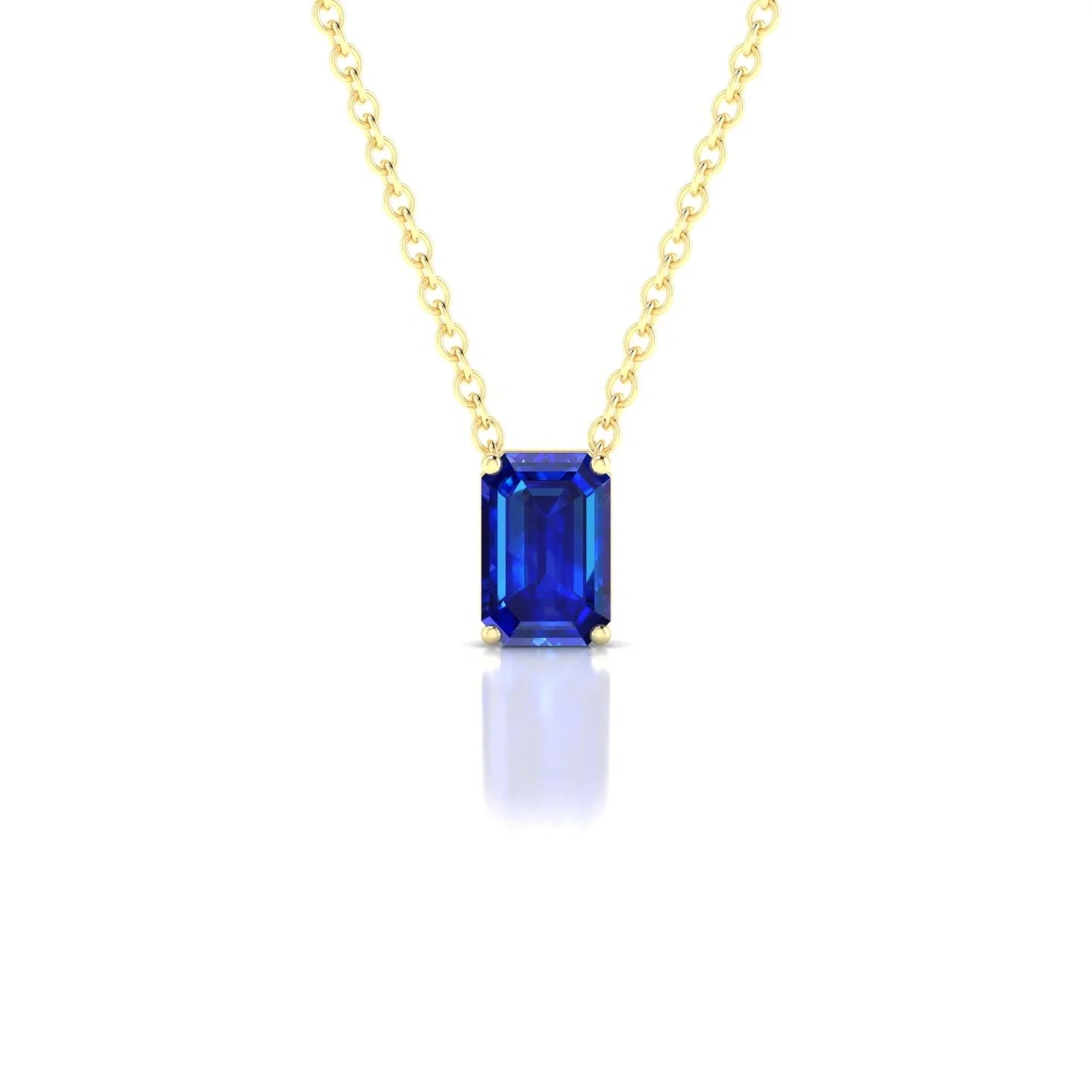 Radiance | 18k Yellow Gold 6 x 4 mm Emerald Sapphire Pendant