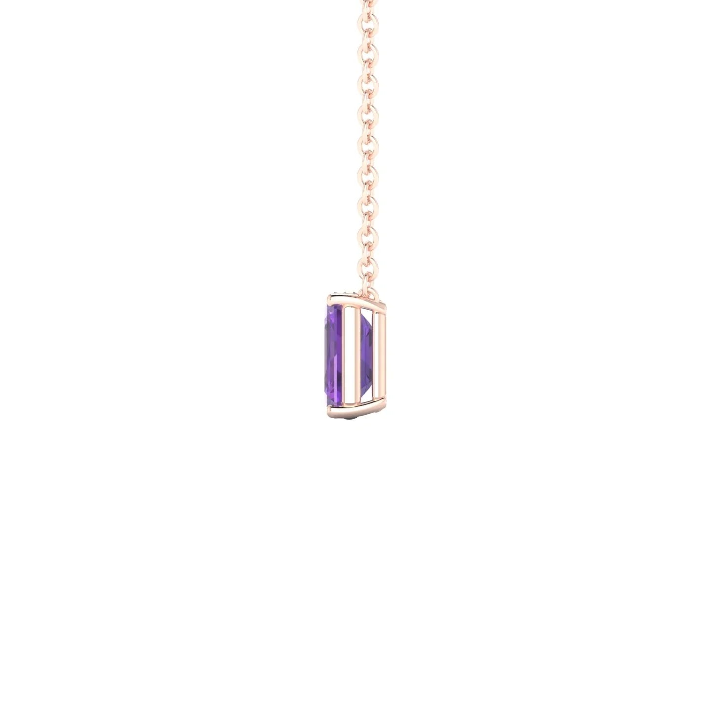 Radiance | 18k Rose Gold 6 x 4 mm Emerald Amethyst Pendant