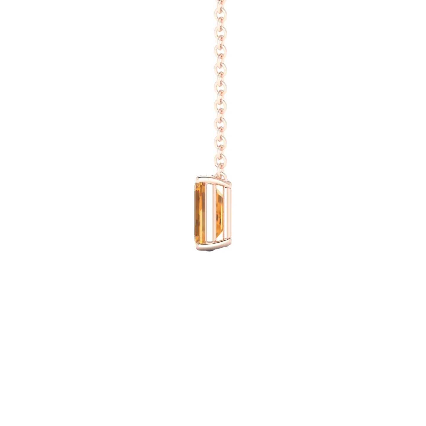 Radiance | 18k Rose Gold 6 x 4 mm Emerald Citrine Pendant