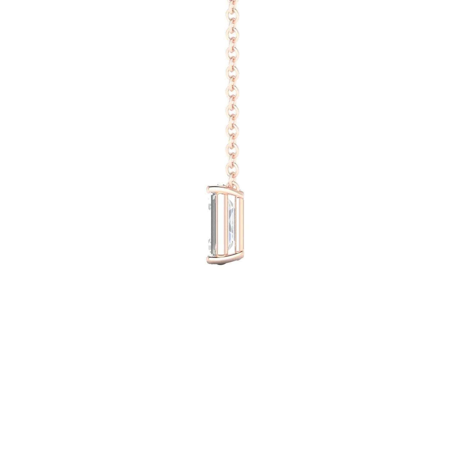 Radiance | 18k Rose Gold 6 x 4 mm Emerald Diamond Pendant