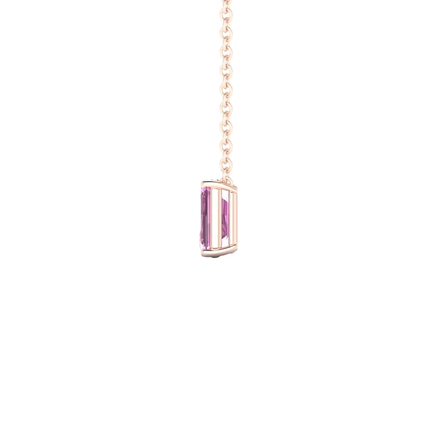 Radiance | 18k Rose Gold 6 x 4 mm Emerald Pink Sapphire Pendant