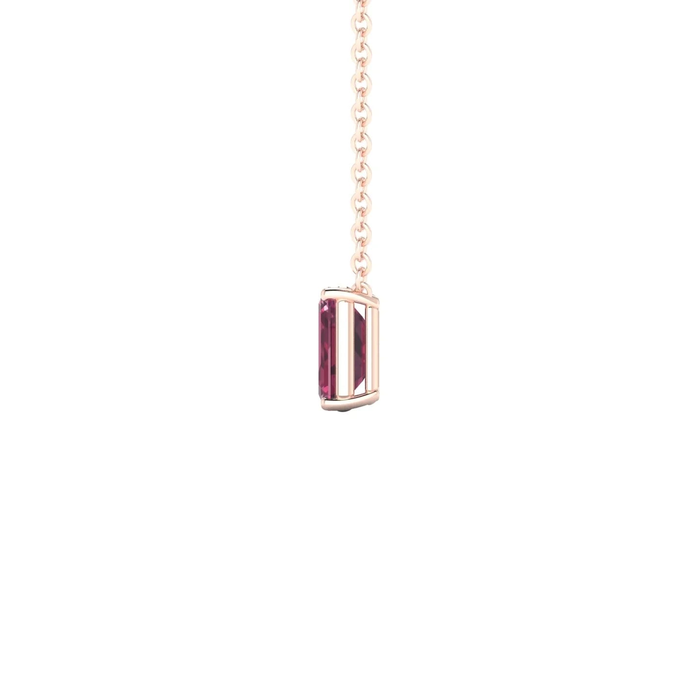 Radiance | 18k Rose Gold 6 x 4 mm Emerald Rhodolite Pendant