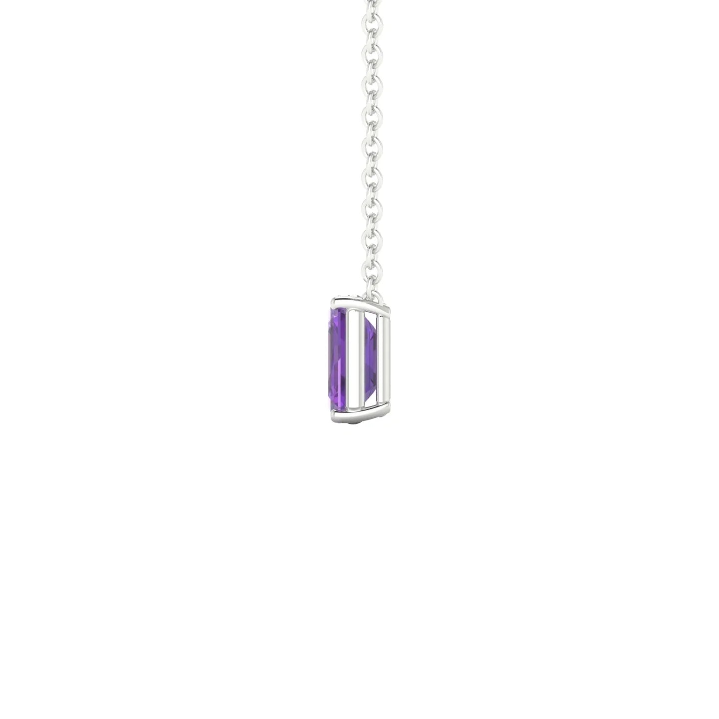 Radiance | 18k White Gold 6 x 4 mm Emerald Amethyst Pendant