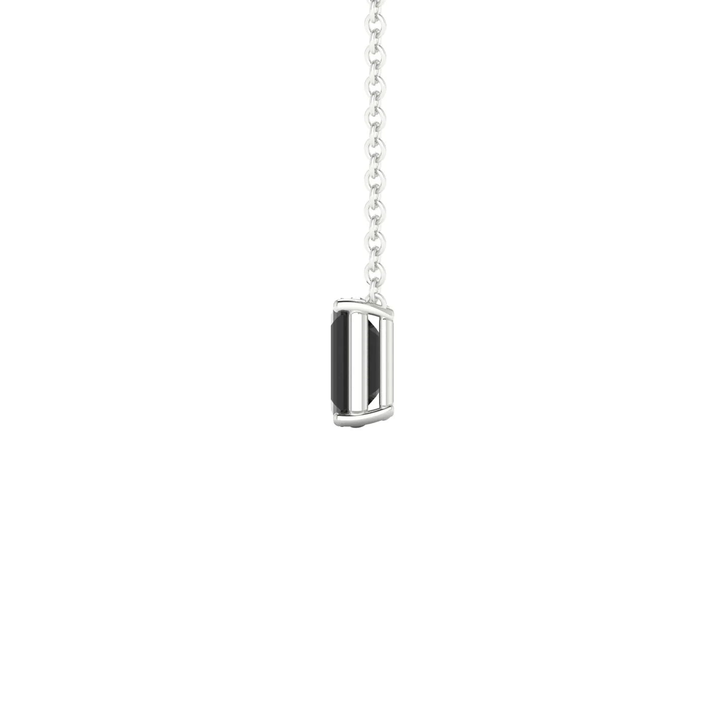 Radiance | 18k White Gold 6 x 4 mm Emerald Black Diamond Pendant