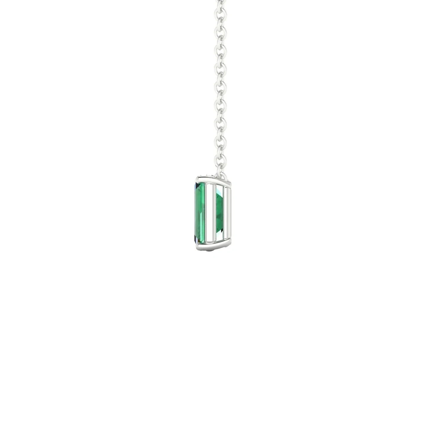 Radiance | 18k White Gold 6 x 4 mm Emerald Emerald Pendant