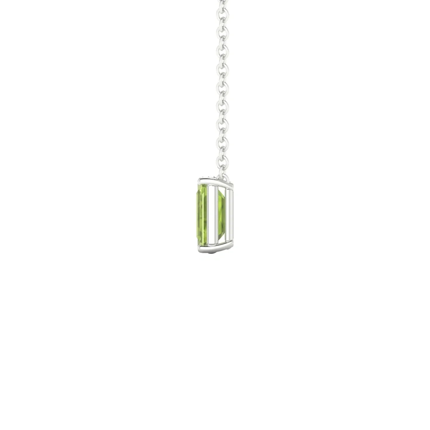 Radiance | 18k White Gold 6 x 4 mm Emerald Peridot Pendant