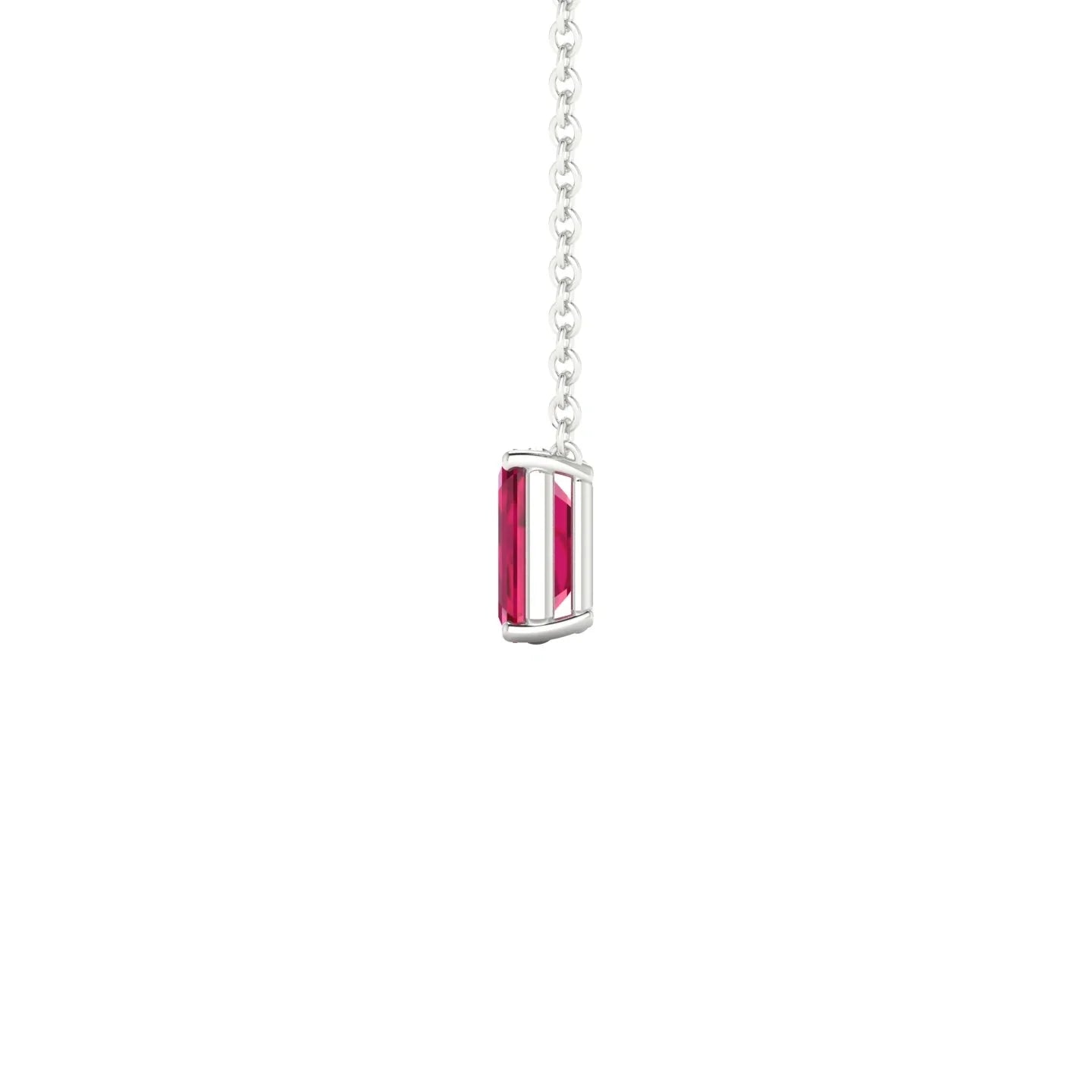 Radiance | 18k White Gold 6 x 4 mm Emerald Ruby Pendant