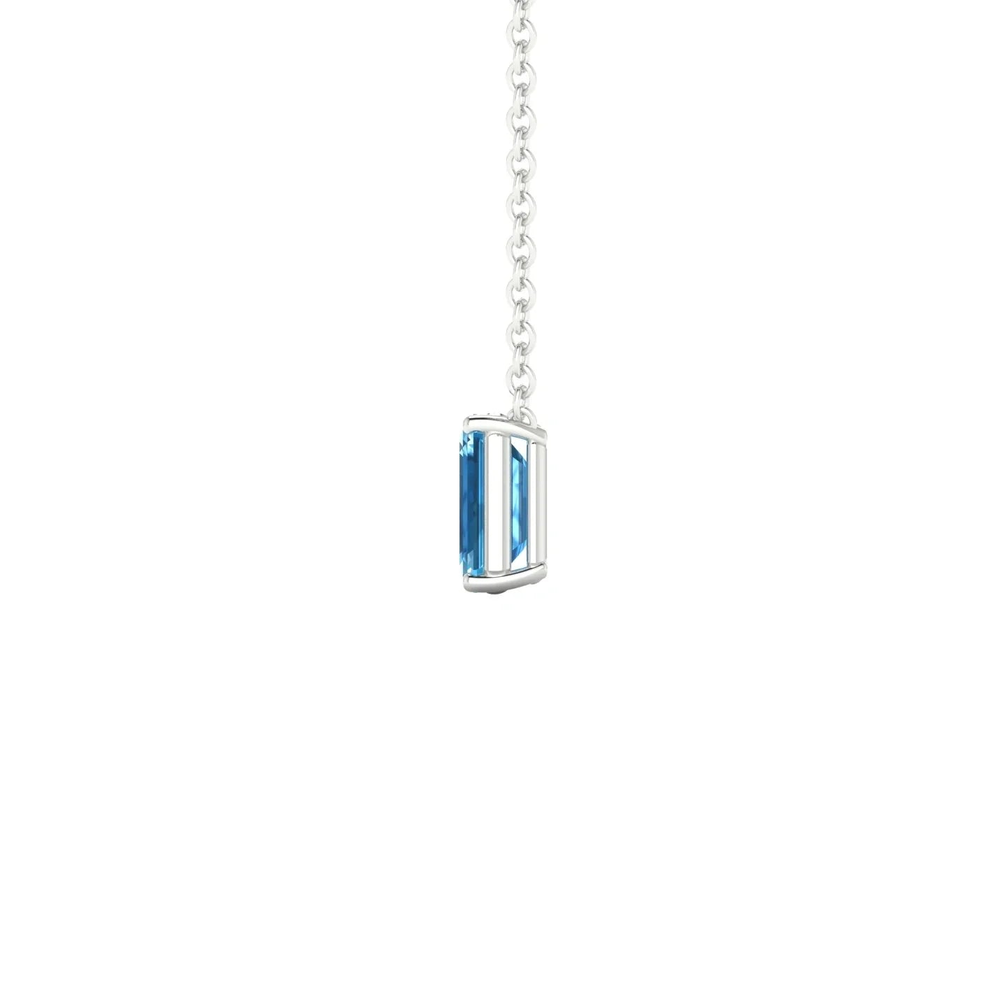 Radiance | 18k White Gold 6 x 4 mm Emerald Topaz Pendant