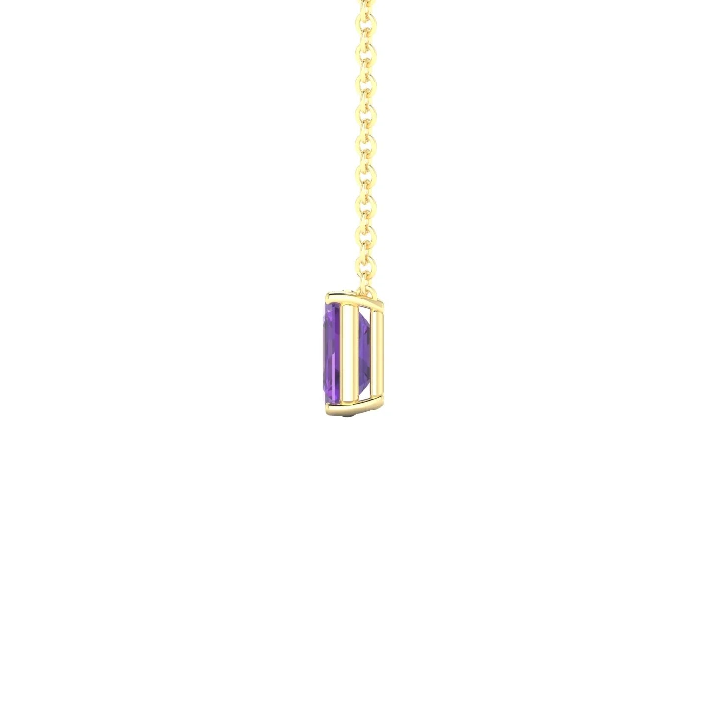 Radiance | 18k Yellow Gold 6 x 4 mm Emerald Amethyst Pendant