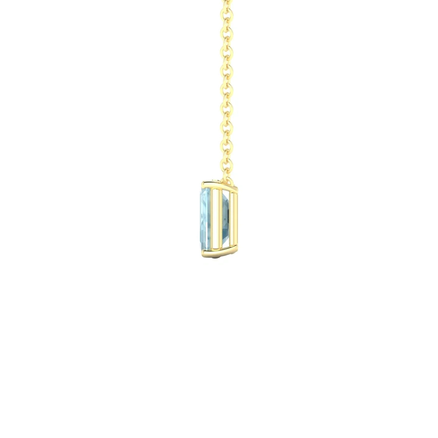 Radiance | 18k Yellow Gold 6 x 4 mm Emerald Aquamarine Pendant