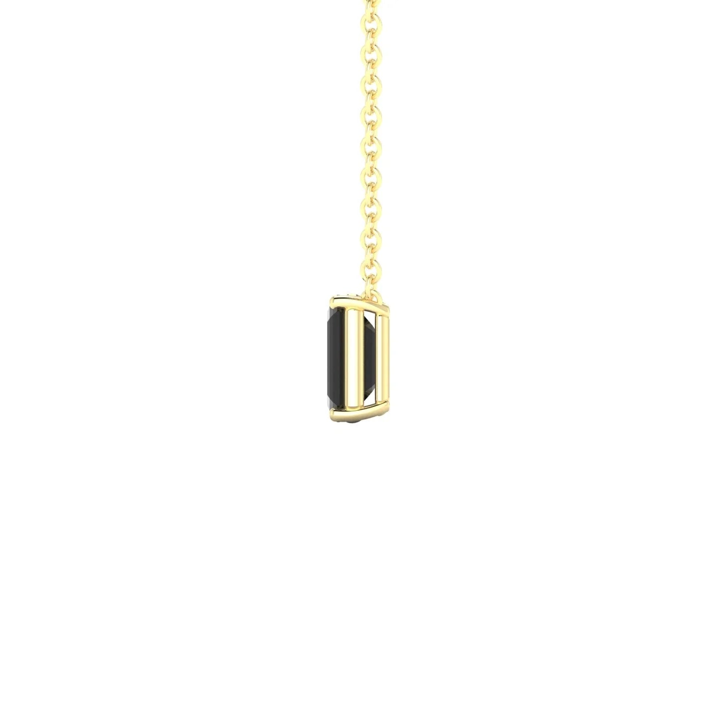 Radiance | 18k Yellow Gold 6 x 4 mm Emerald Black Diamond Pendant
