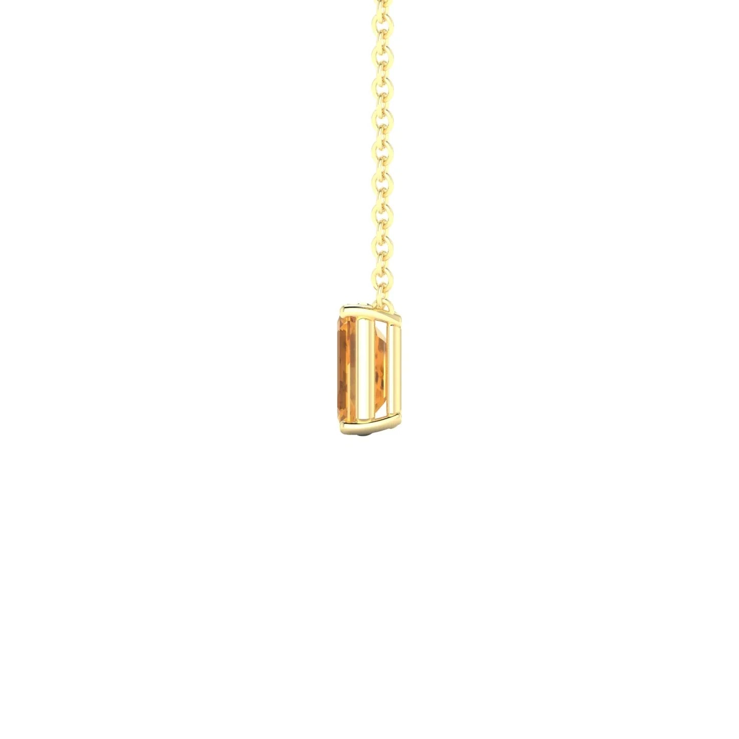 Radiance | 18k Yellow Gold 6 x 4 mm Emerald Citrine Pendant