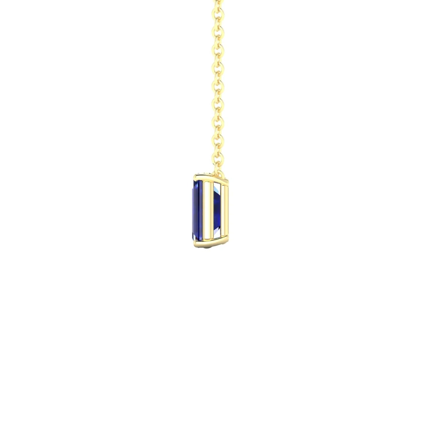 Radiance | 18k Yellow Gold 6 x 4 mm Emerald Sapphire Pendant