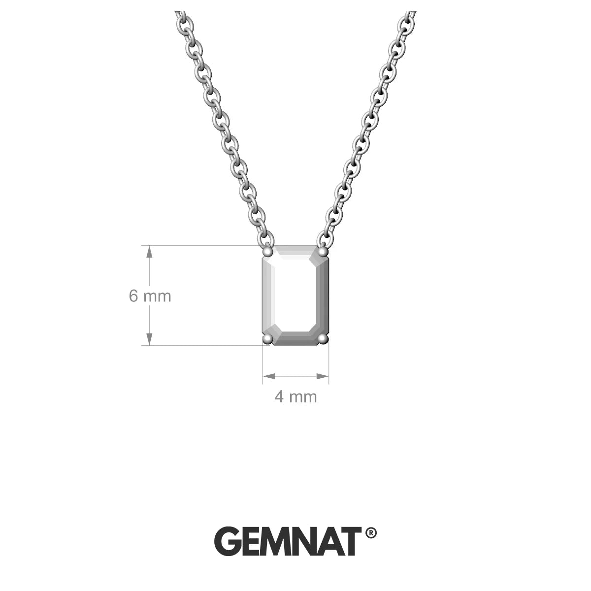 Radiance | 18k Yellow Gold 6 x 4 mm Emerald Diamond Pendant