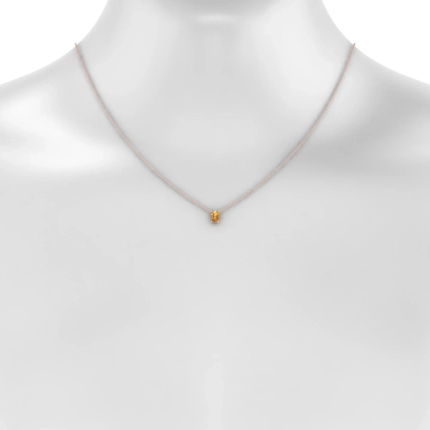 Radiance | 18k Rose Gold 6 x 4 mm Emerald Citrine Pendant