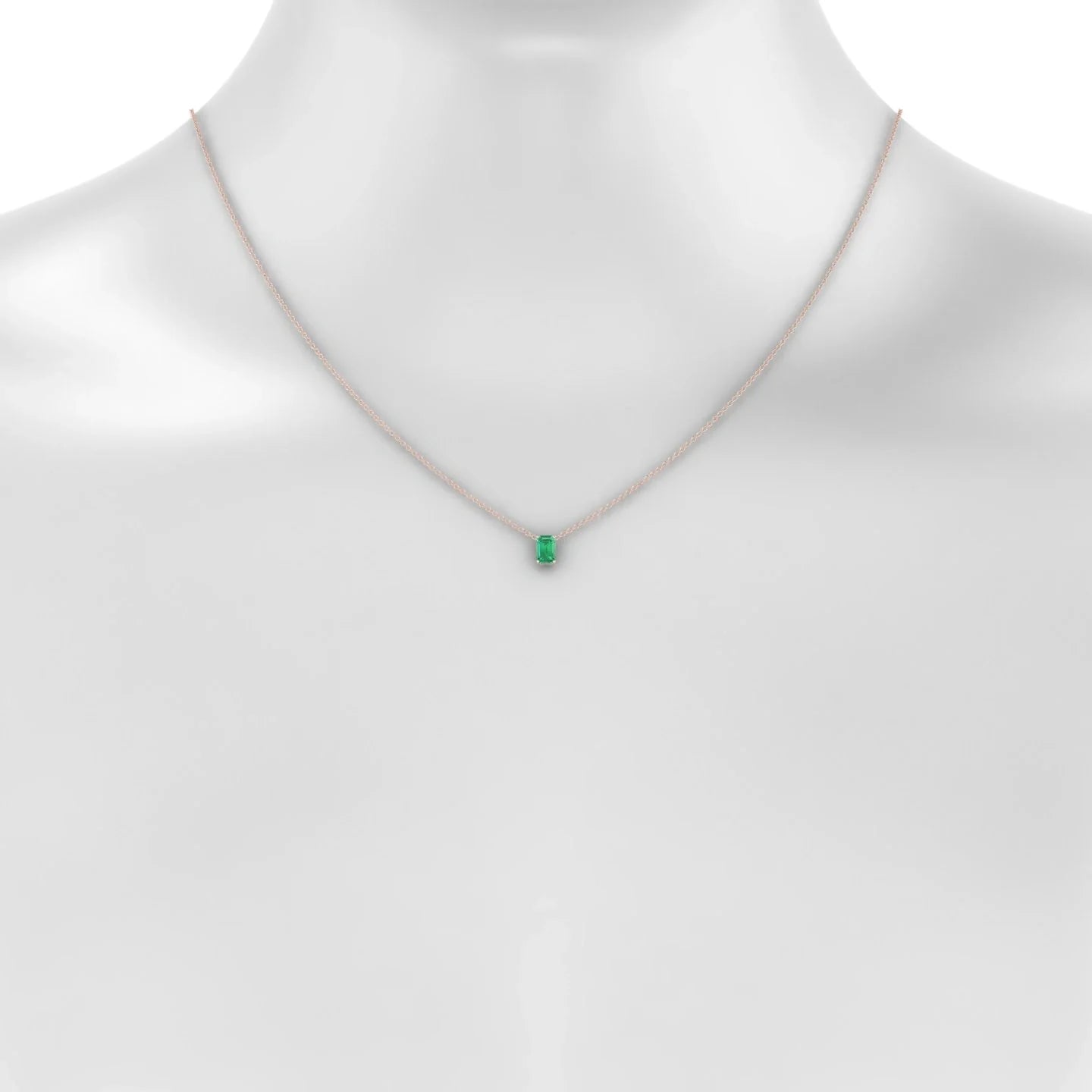 Radiance | 18k Rose Gold 6 x 4 mm Emerald Emerald Pendant
