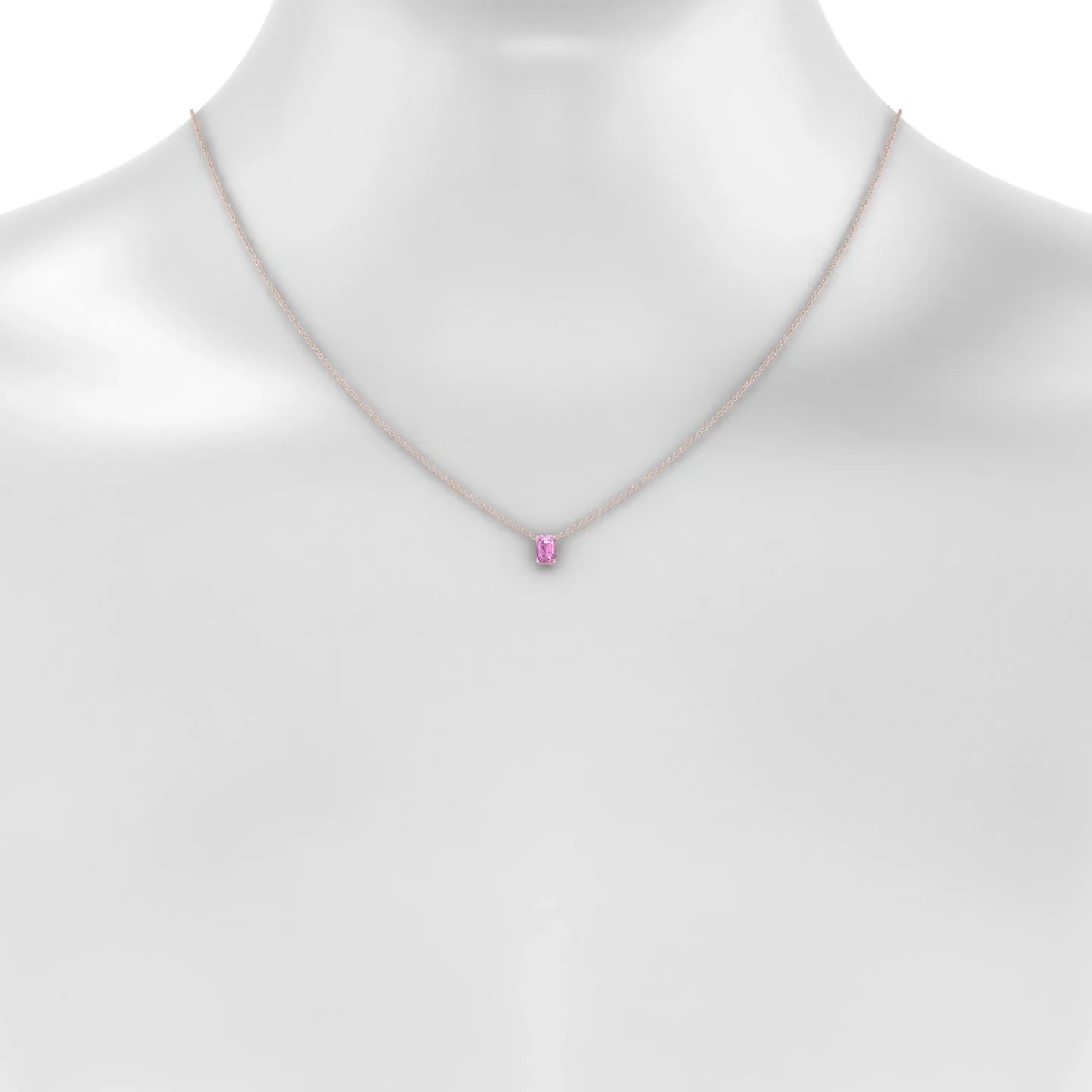 Radiance | 18k Rose Gold 6 x 4 mm Emerald Pink Sapphire Pendant