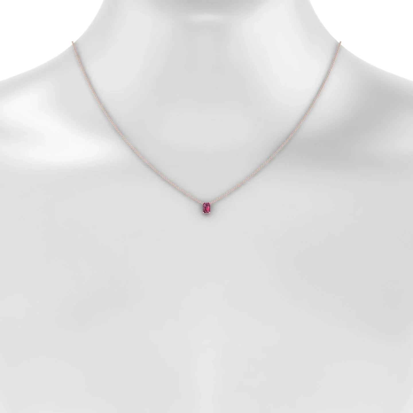 Radiance | 18k Rose Gold 6 x 4 mm Emerald Rhodolite Pendant