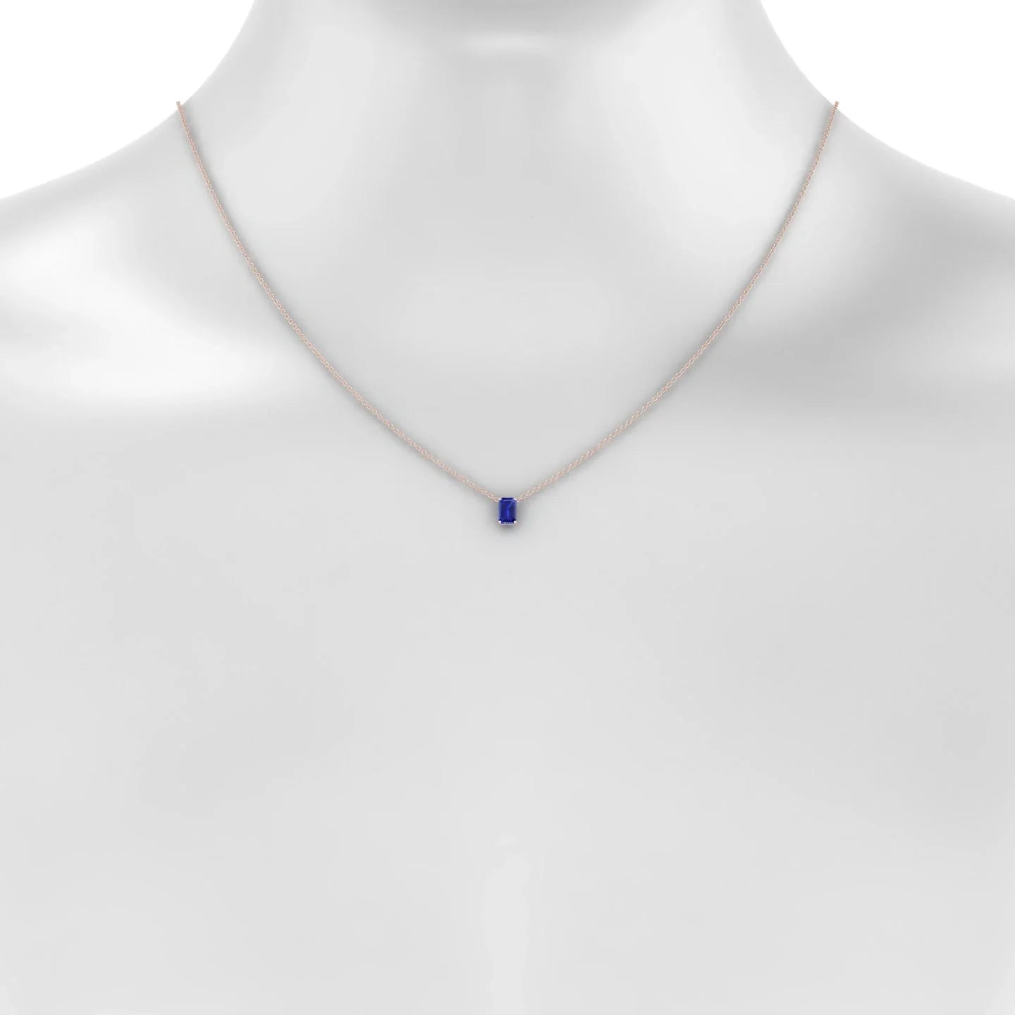 Radiance | 18k Rose Gold 6 x 4 mm Emerald Sapphire Pendant