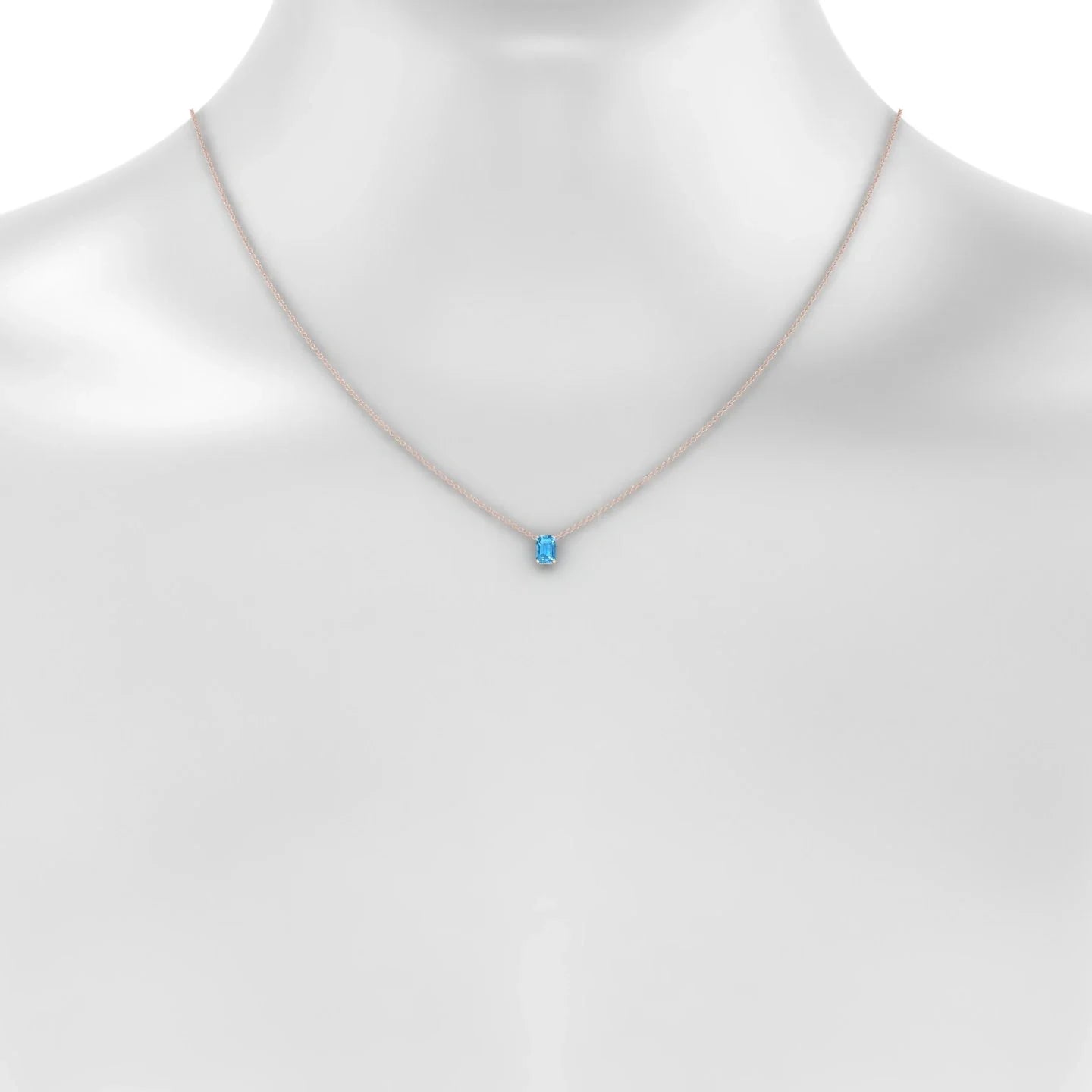 Radiance | 18k Rose Gold 6 x 4 mm Emerald Topaz Pendant