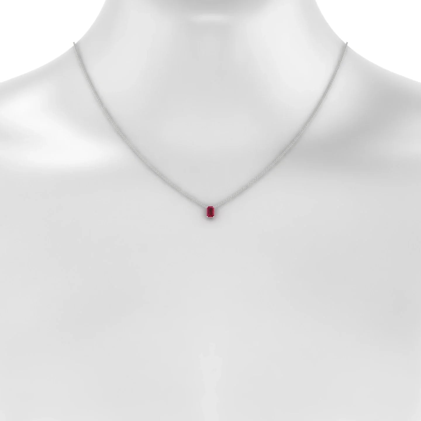 Radiance | 18k White Gold 6 x 4 mm Emerald Ruby Pendant