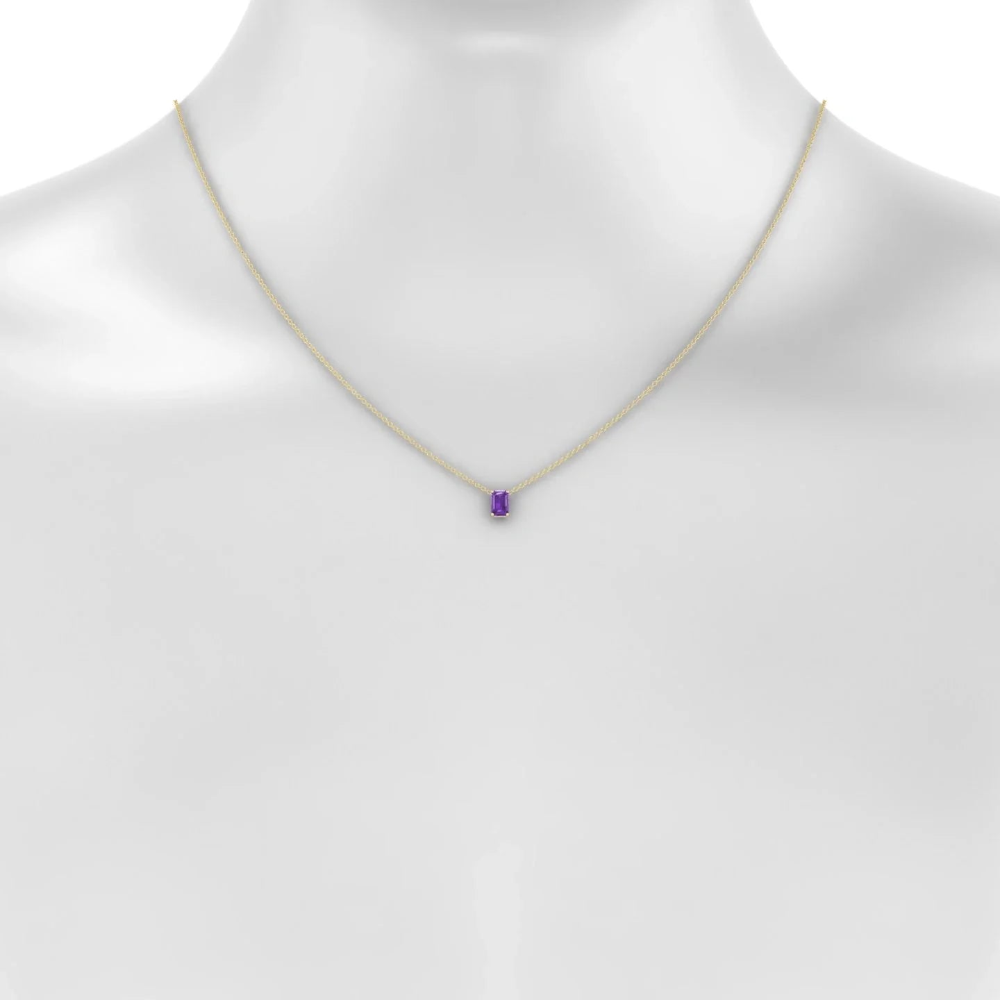 Radiance | 18k Yellow Gold 6 x 4 mm Emerald Amethyst Pendant
