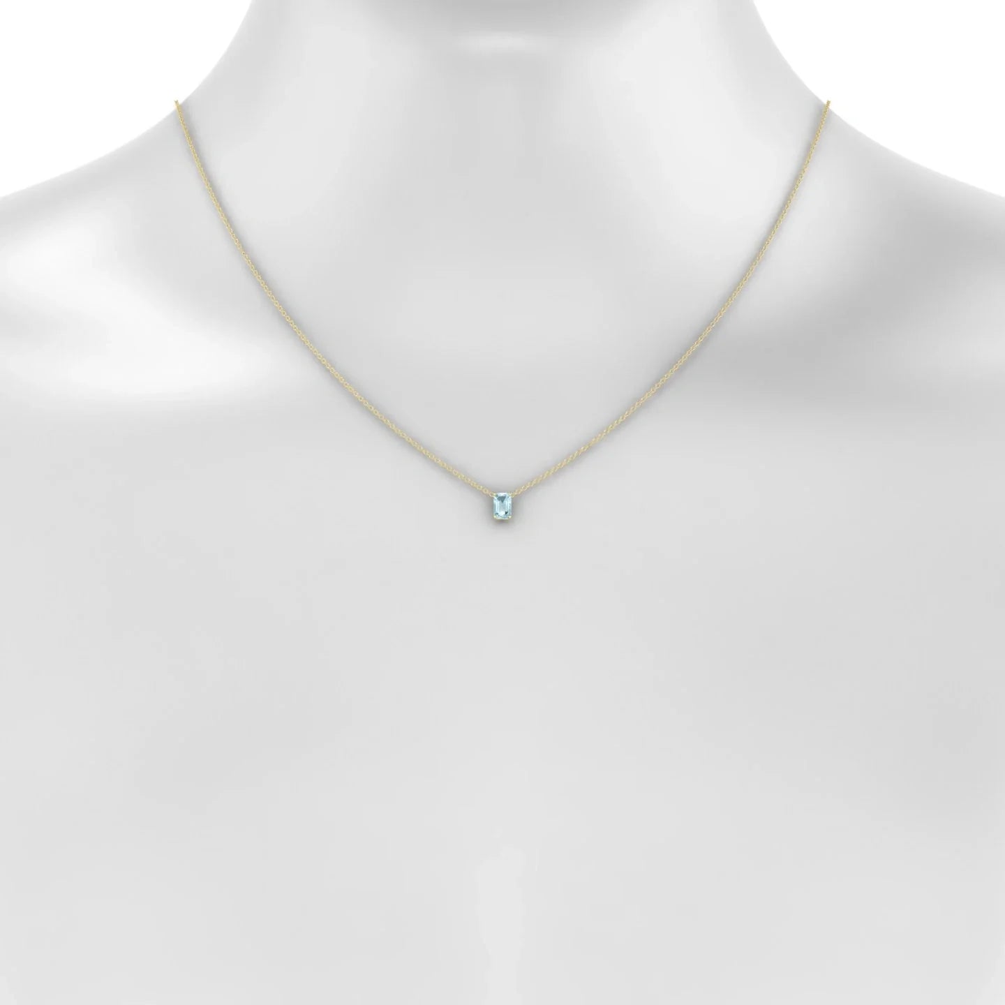 Radiance | 18k Yellow Gold 6 x 4 mm Emerald Aquamarine Pendant