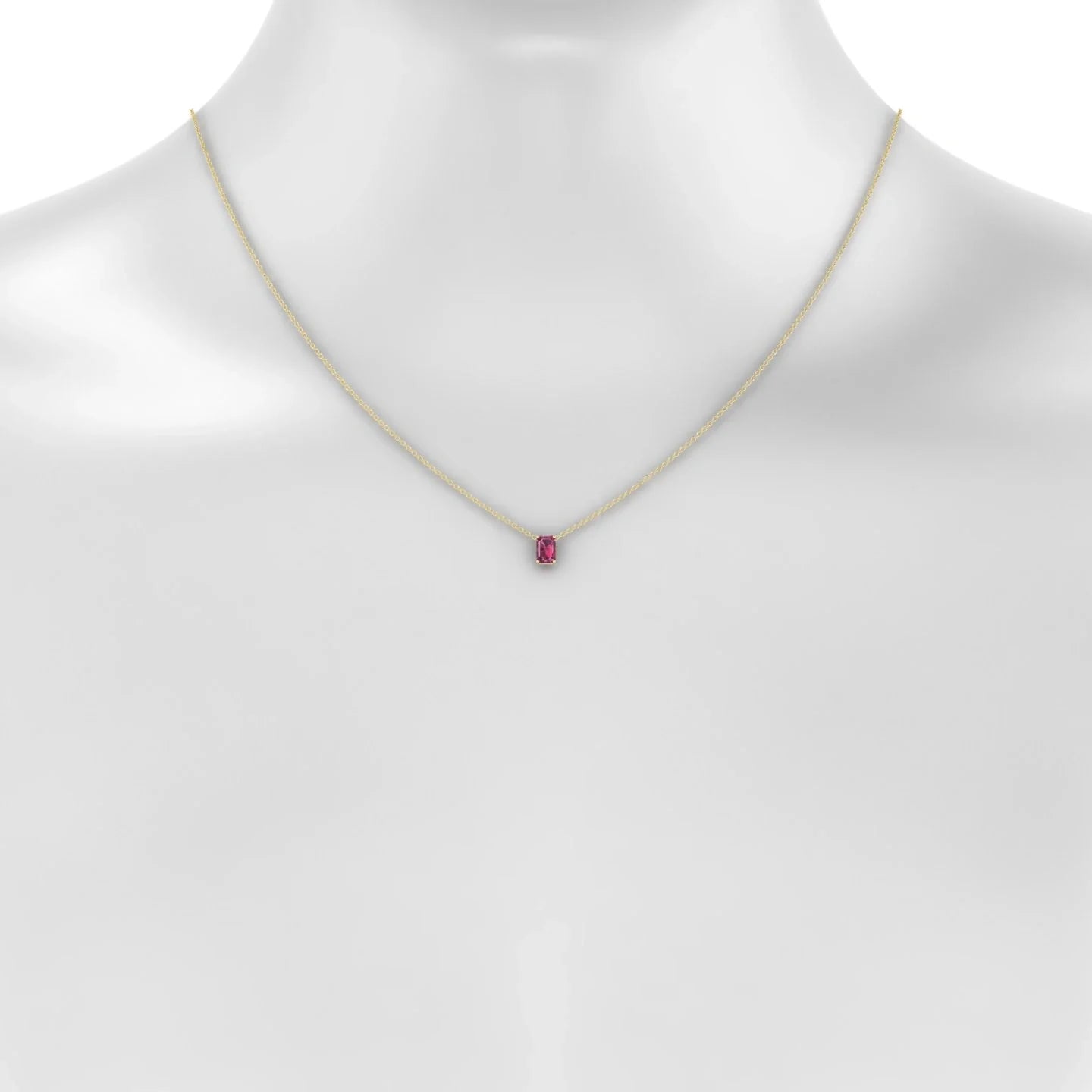 Radiance | 18k Yellow Gold 6 x 4 mm Emerald Rhodolite Pendant