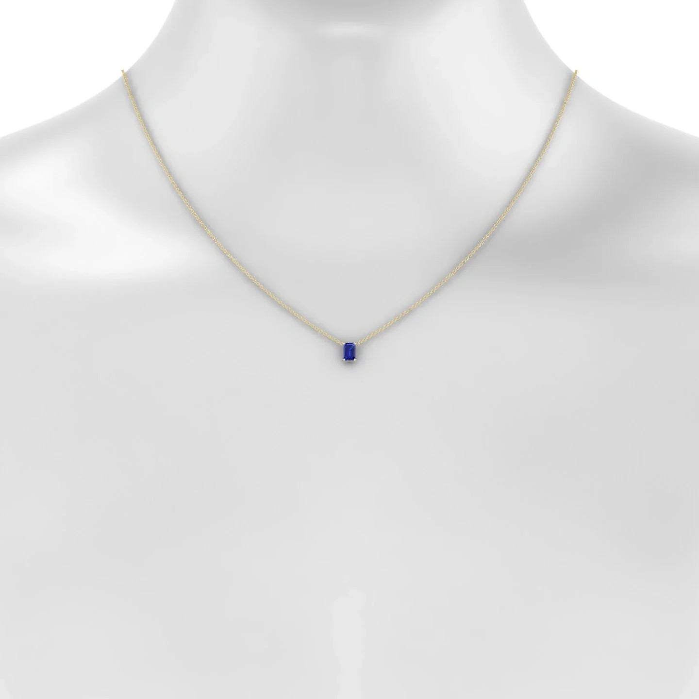 Radiance | 18k Yellow Gold 6 x 4 mm Emerald Sapphire Pendant