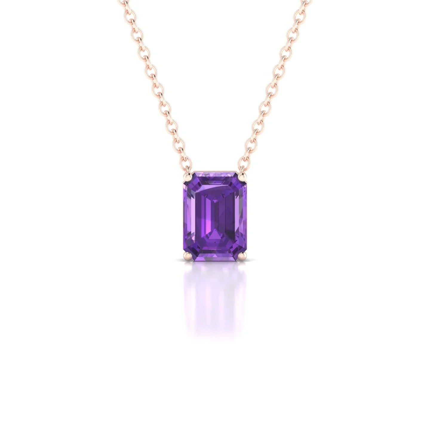 Radiance | 18k Rose Gold 7 x 5 mm Emerald Amethyst Pendant