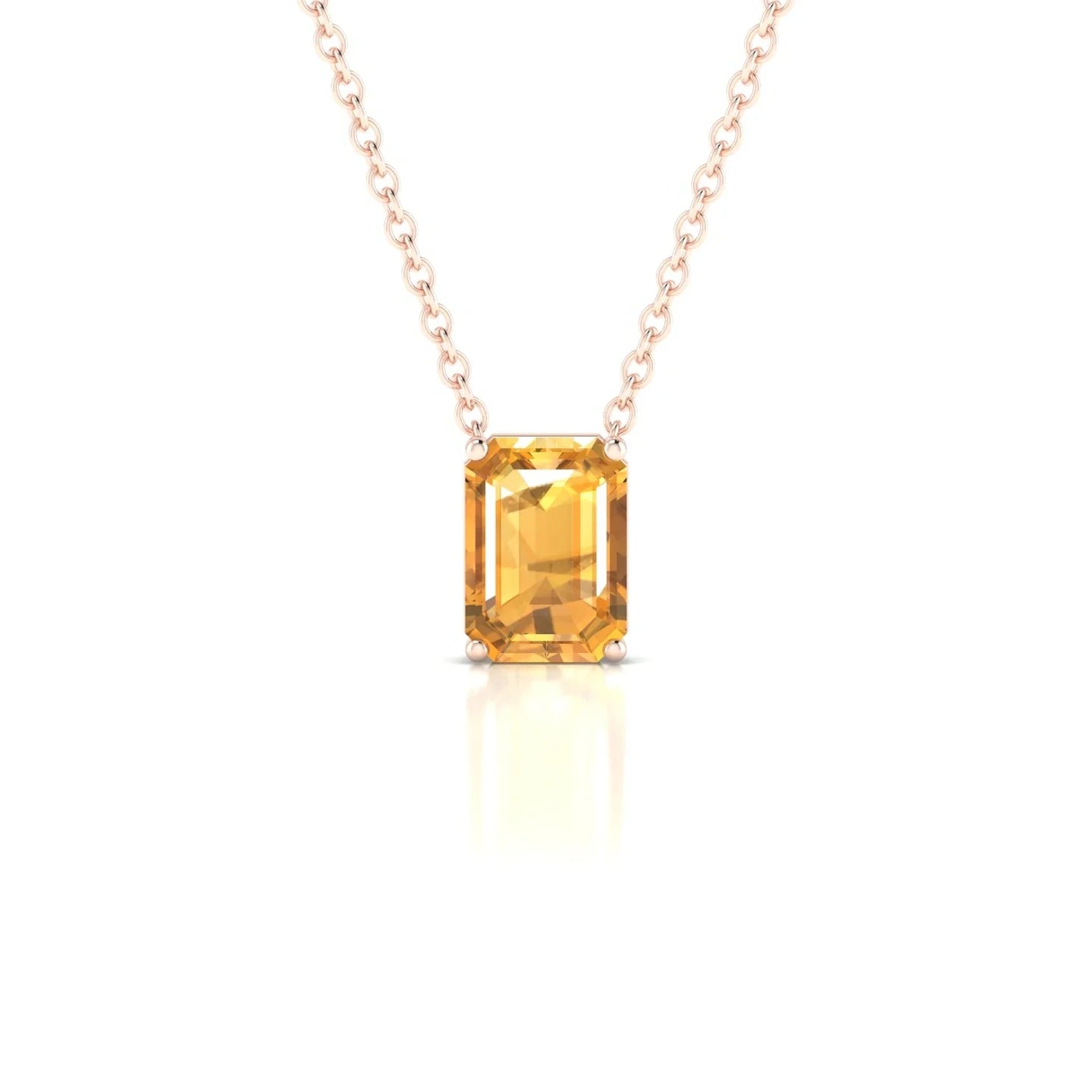 Radiance | 18k Rose Gold 7 x 5 mm Emerald Citrine Pendant