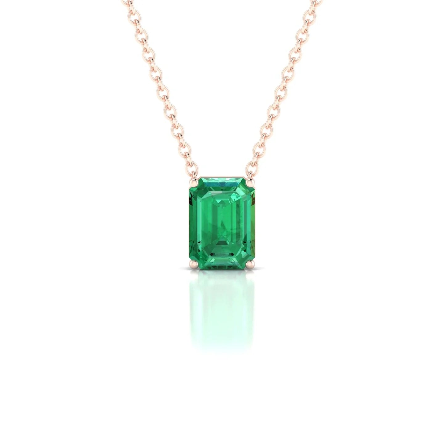 Radiance | 18k Rose Gold 7 x 5 mm Emerald Emerald Pendant