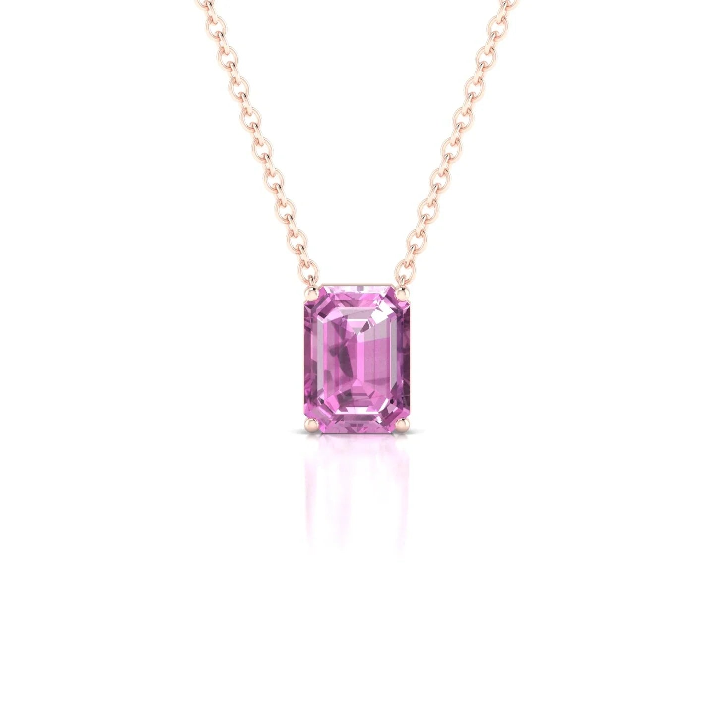 Radiance | 18k Rose Gold 7 x 5 mm Emerald Pink Sapphire Pendant