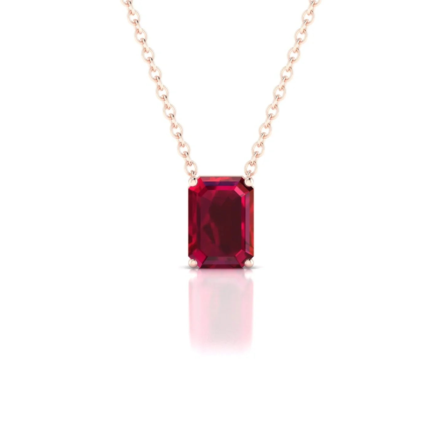 Radiance | 18k Rose Gold 7 x 5 mm Emerald Ruby Pendant