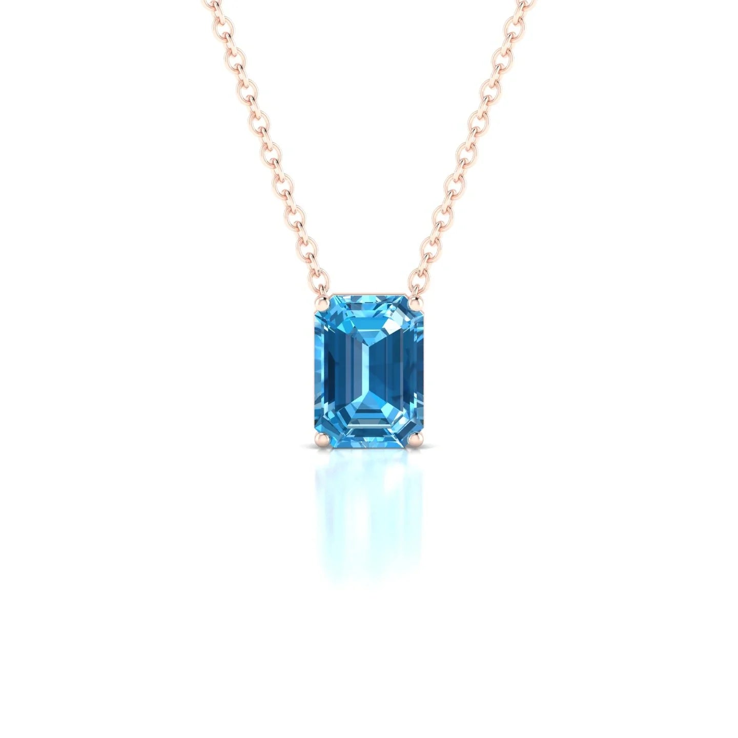 Radiance | 18k Rose Gold 7 x 5 mm Emerald Topaz Pendant