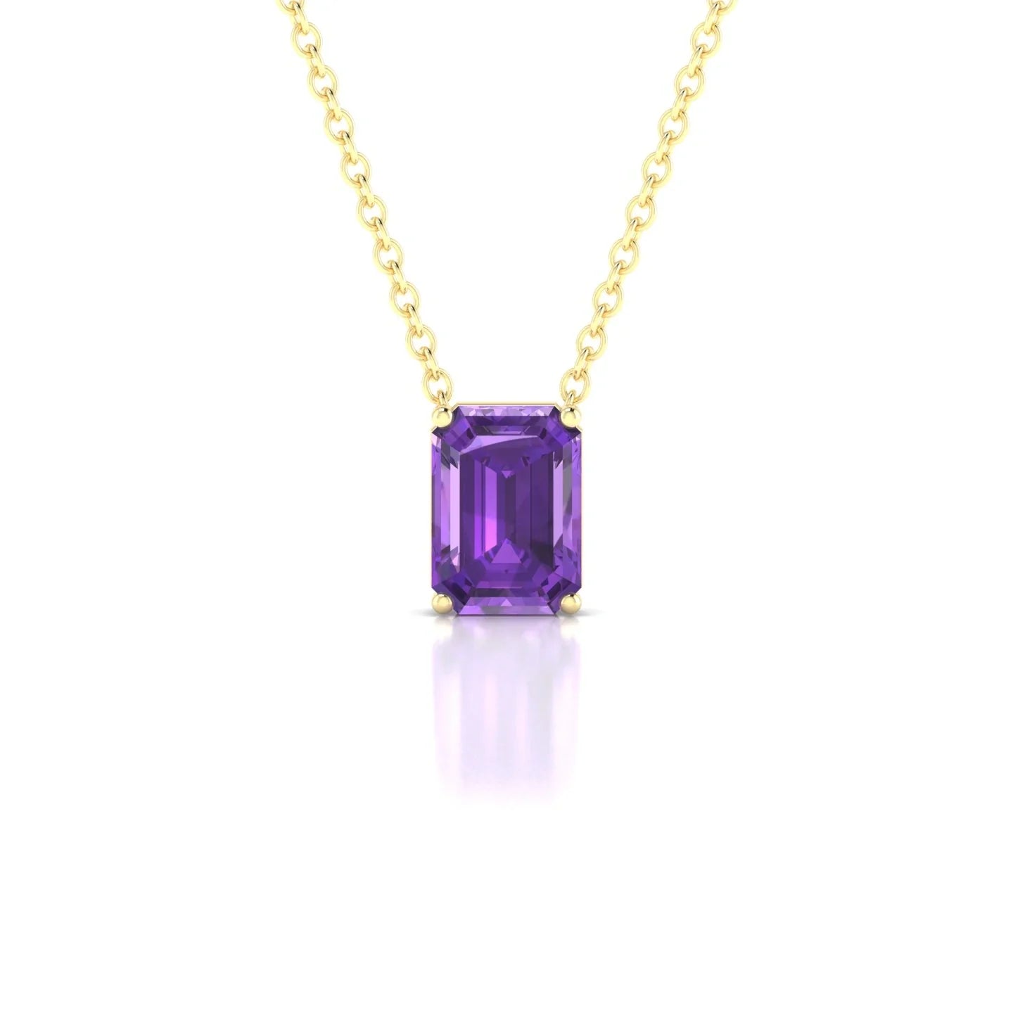 Radiance | 18k Yellow Gold 7 x 5 mm Emerald Amethyst Pendant