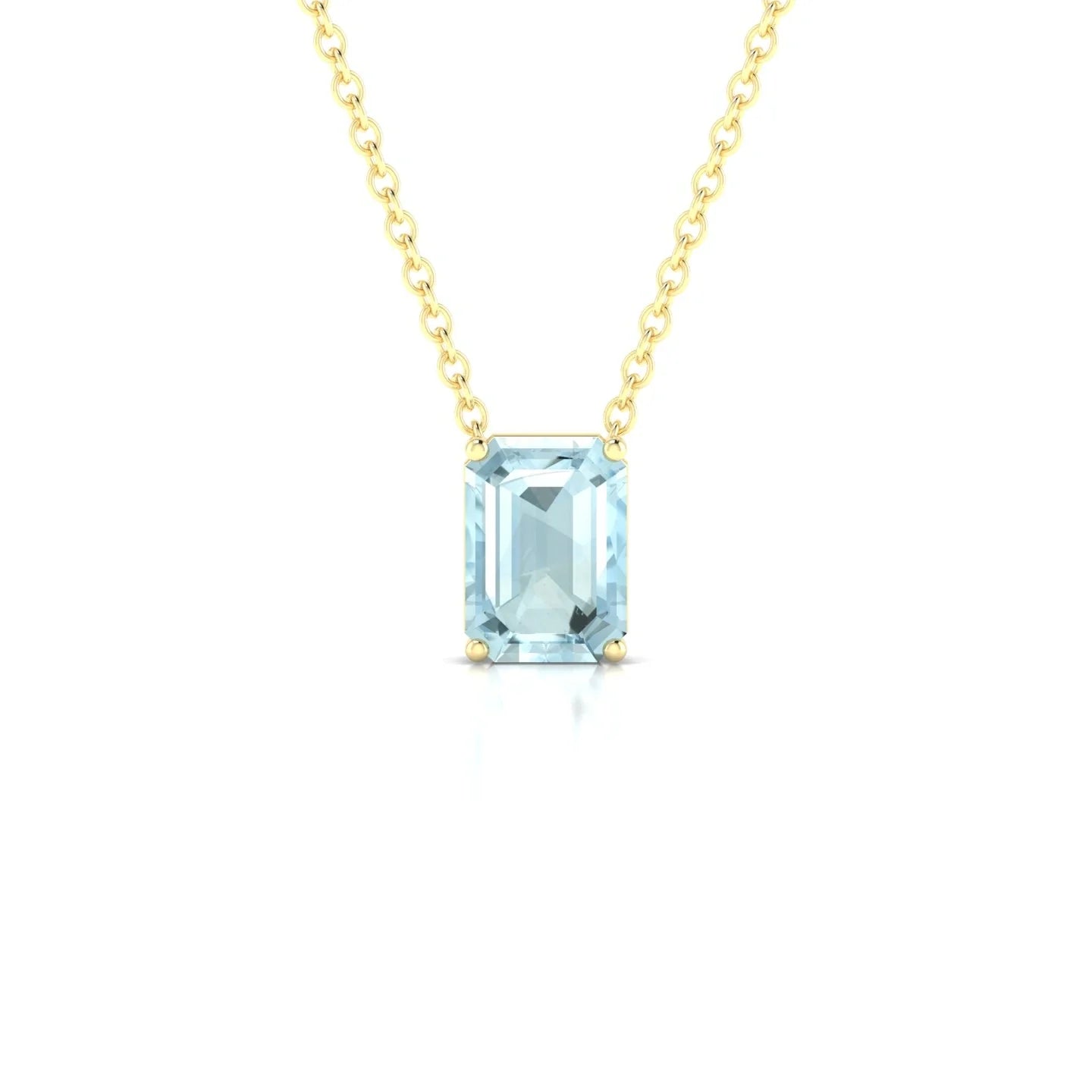 Radiance | 18k Yellow Gold 7 x 5 mm Emerald Aquamarine Pendant