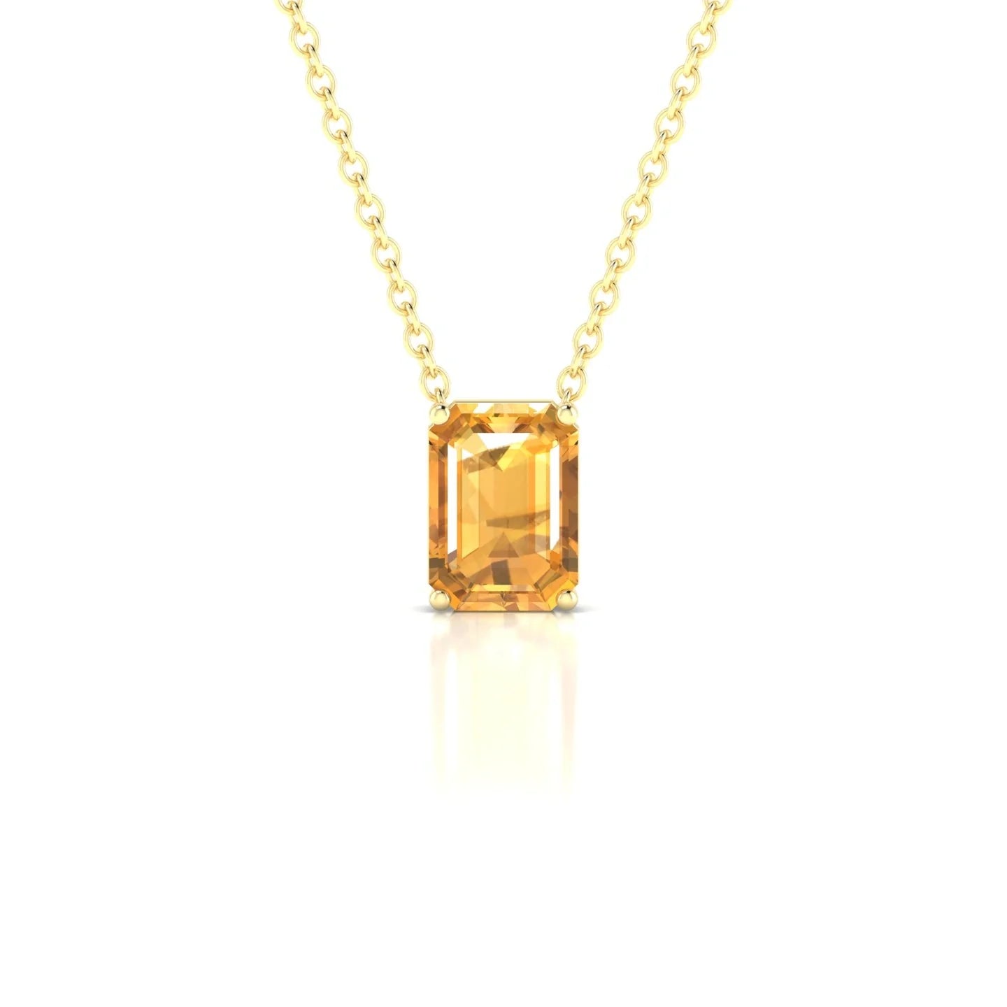 Radiance | 18k Yellow Gold 7 x 5 mm Emerald Citrine Pendant