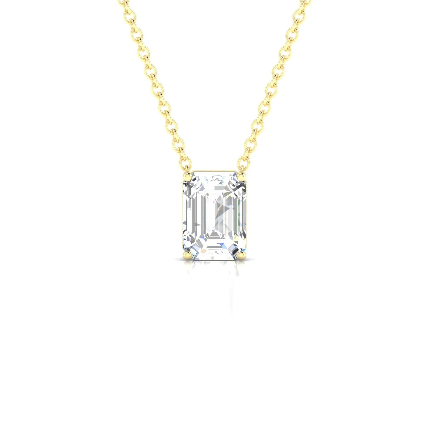 Radiance | 18k Yellow Gold 7 x 5 mm Emerald Diamond Pendant