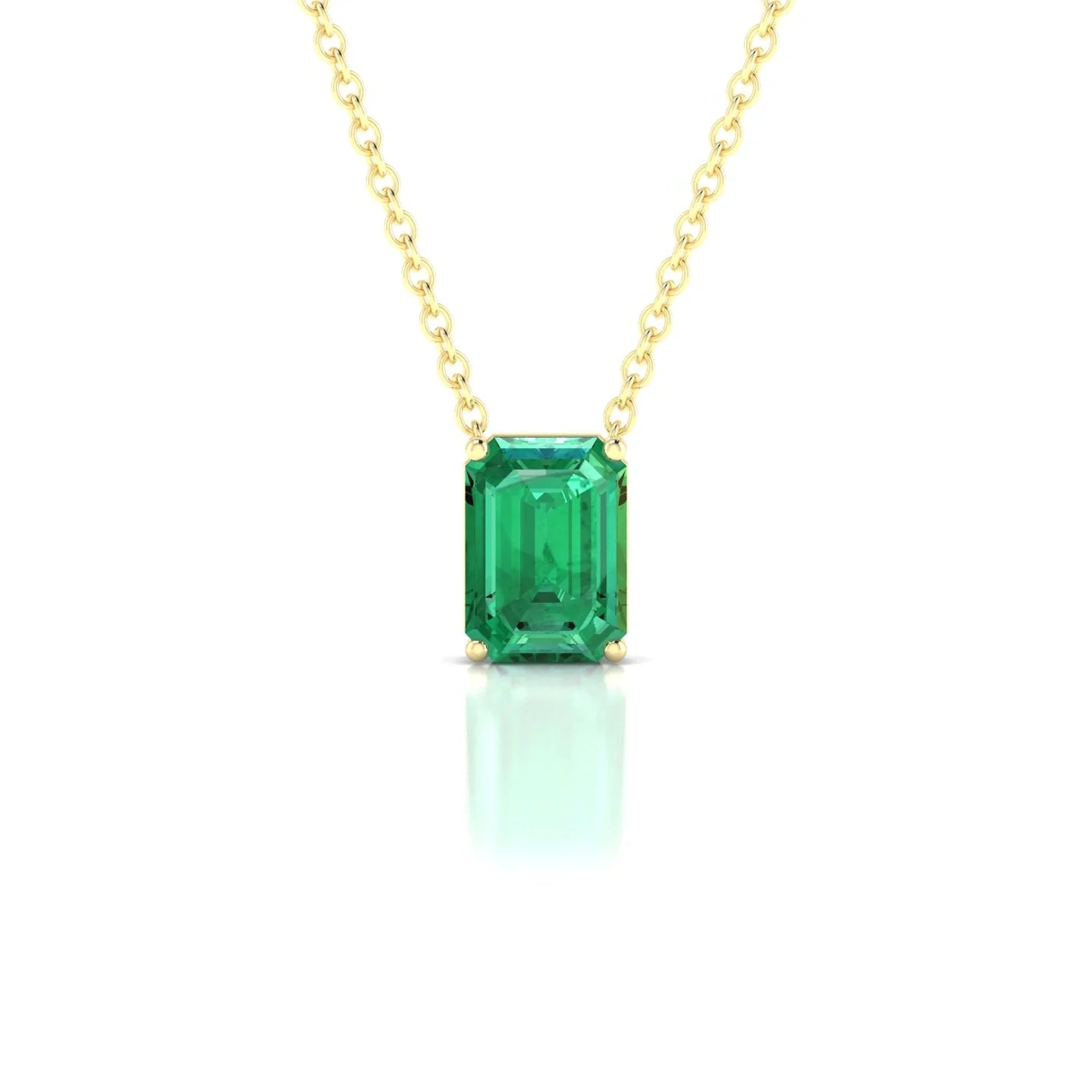 Radiance | 18k Yellow Gold 7 x 5 mm Emerald Emerald Pendant