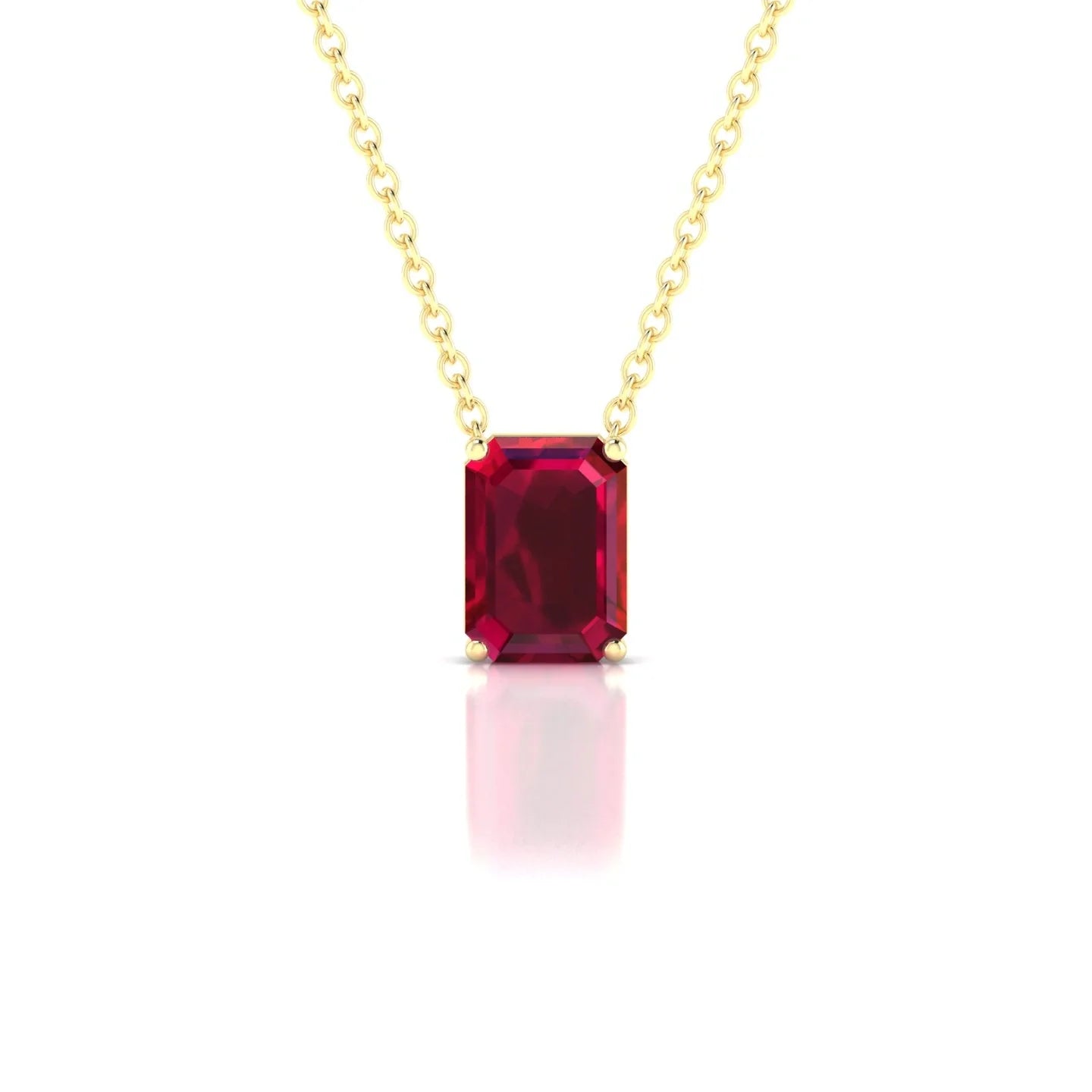Radiance | 18k Yellow Gold 7 x 5 mm Emerald Ruby Pendant