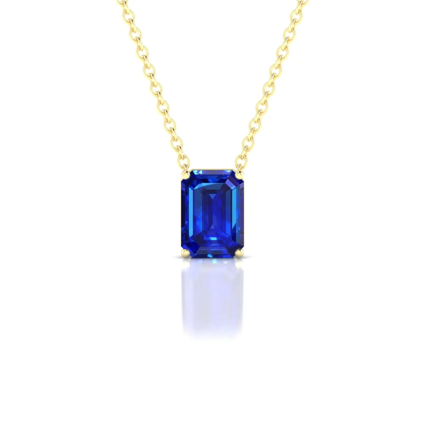Radiance | 18k Yellow Gold 7 x 5 mm Emerald Sapphire Pendant