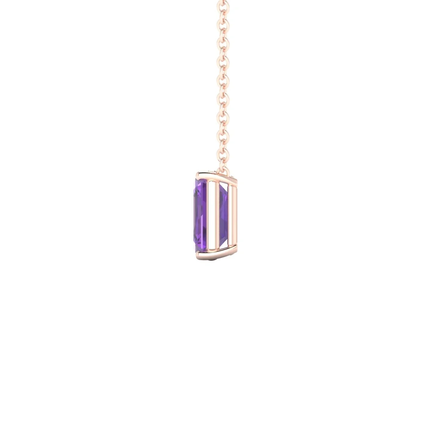 Radiance | 18k Rose Gold 7 x 5 mm Emerald Amethyst Pendant