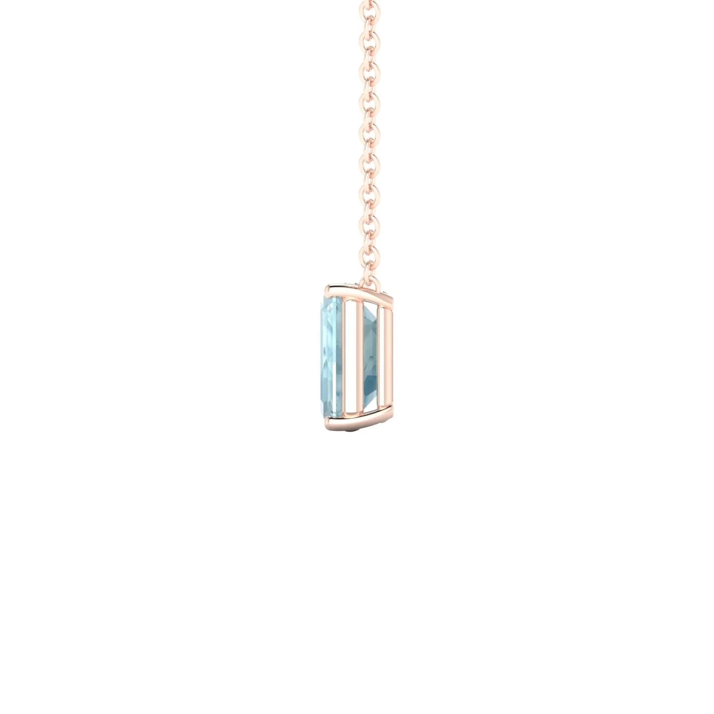 Radiance | 18k Rose Gold 7 x 5 mm Emerald Aquamarine Pendant