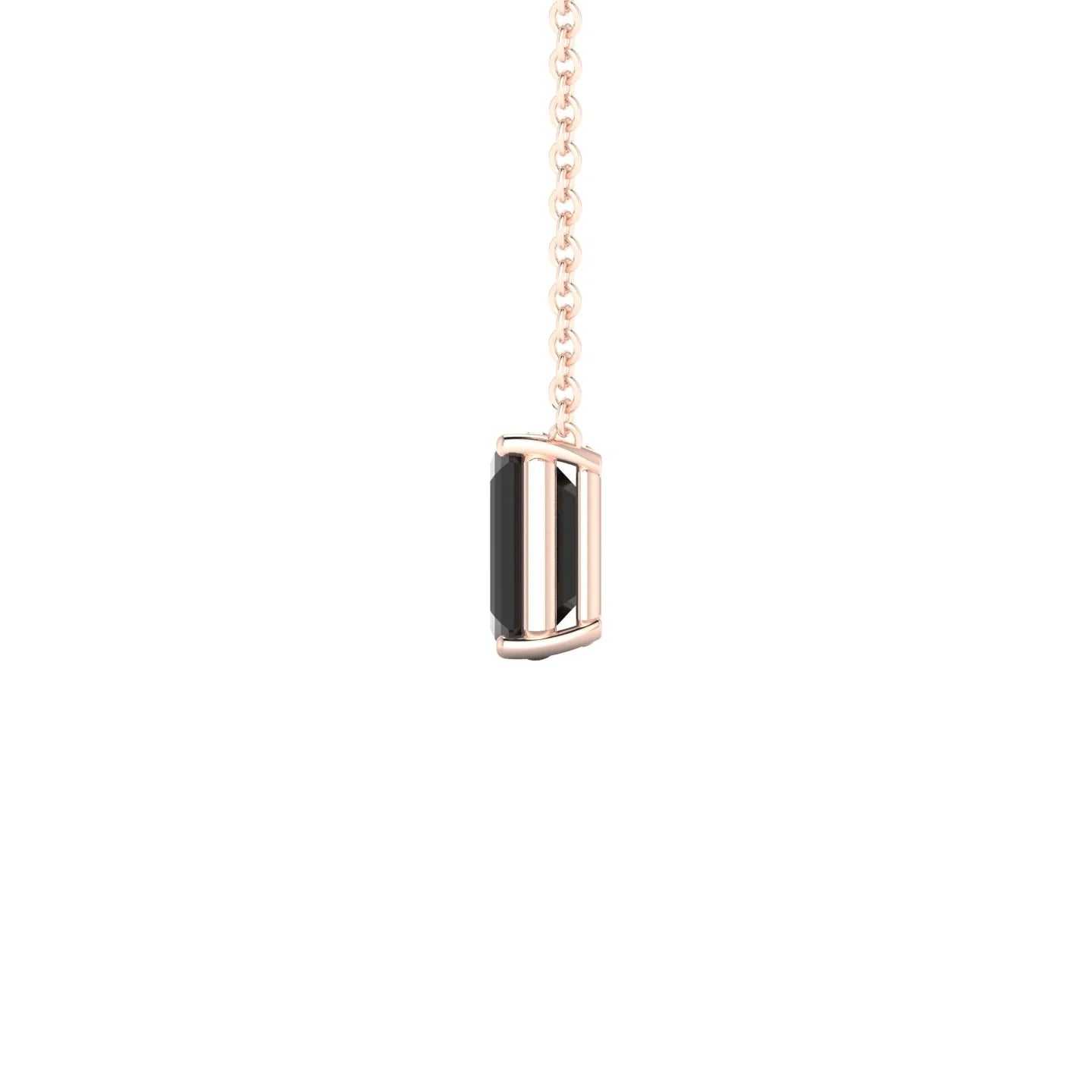 Radiance | 18k Rose Gold 7 x 5 mm Emerald Black Diamond Pendant