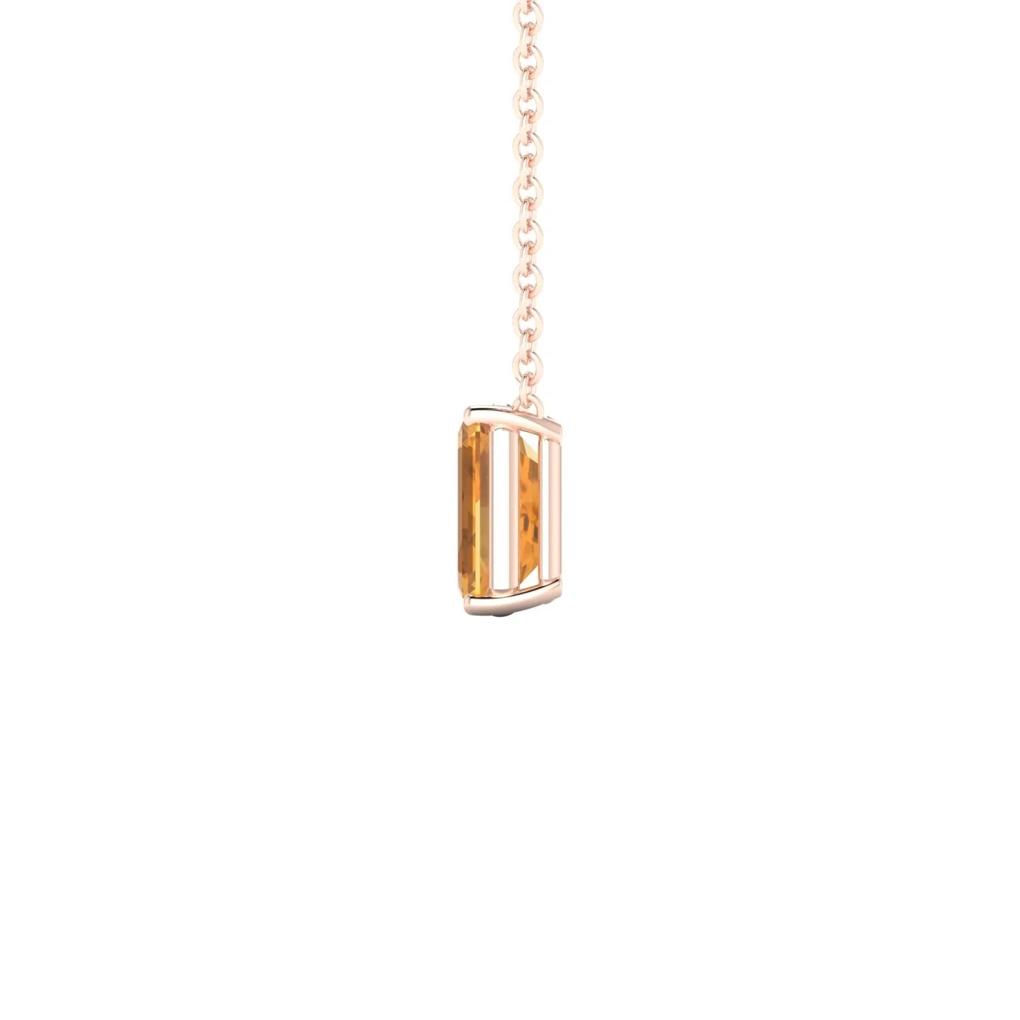 Radiance | 18k Rose Gold 7 x 5 mm Emerald Citrine Pendant